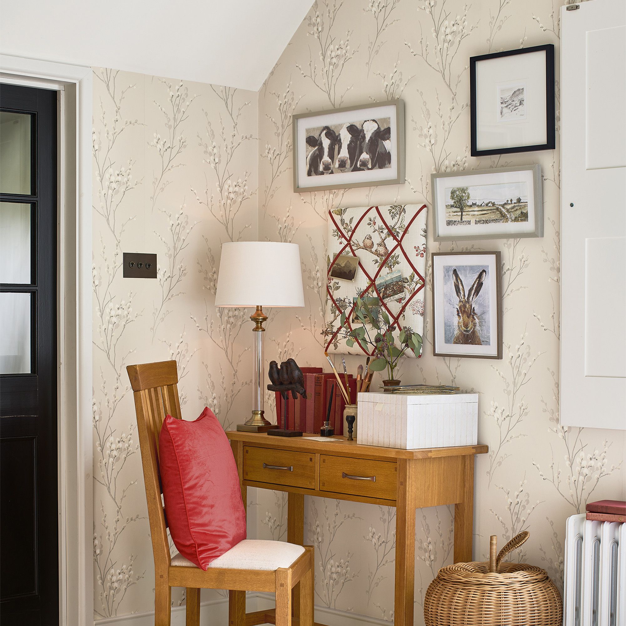 Laura Ashley Willow Dove grey Floral Smooth Wallpaper Sample