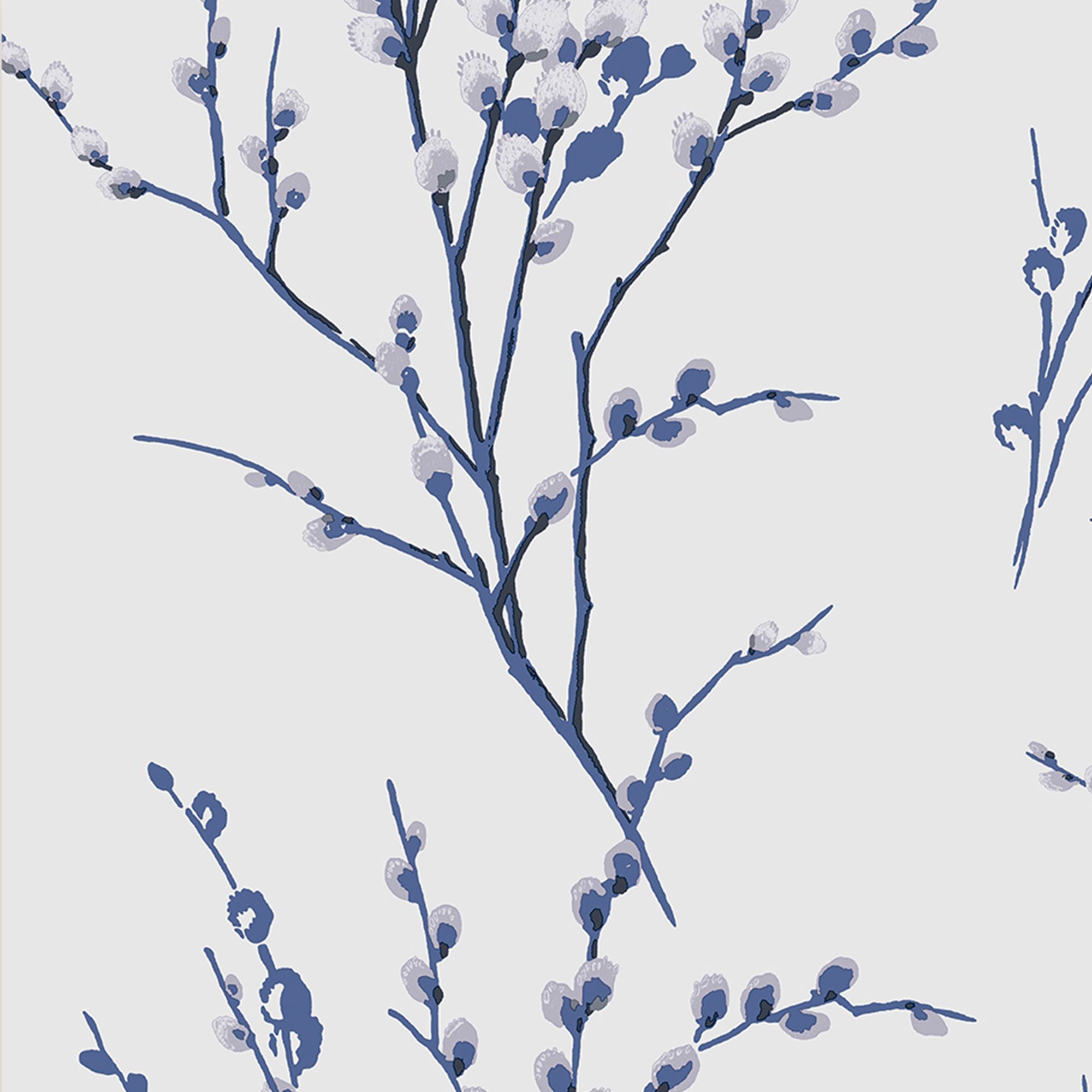 Laura Ashley Willow Midnight & off white Floral Smooth Wallpaper Sample