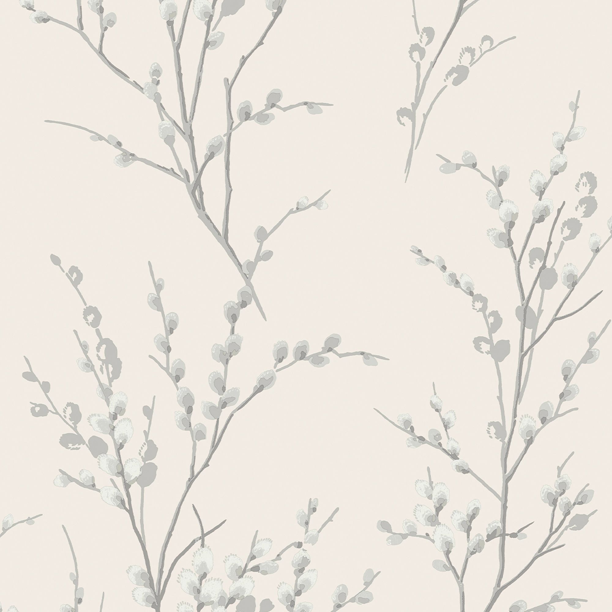 Laura Ashley Willow Off white & steel Floral Smooth Wallpaper Sample