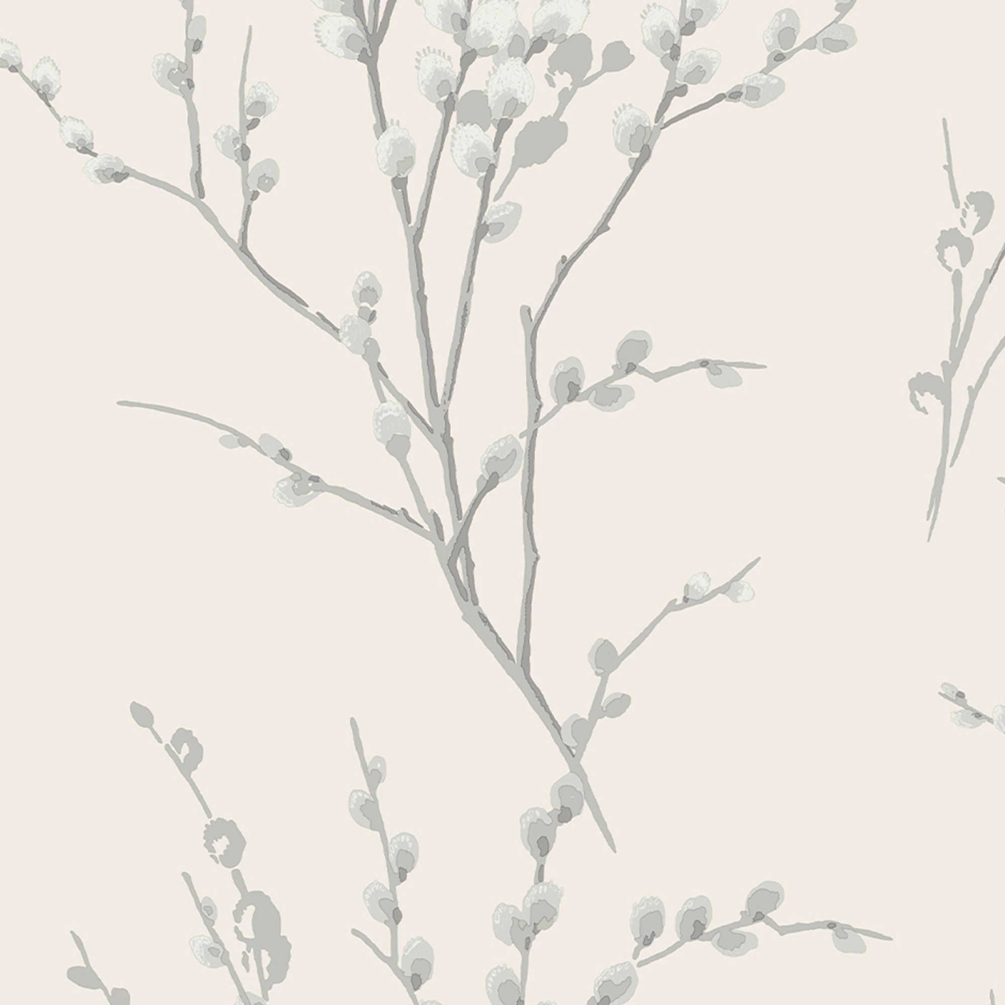 Laura Ashley Willow Off white & steel Floral Smooth Wallpaper Sample