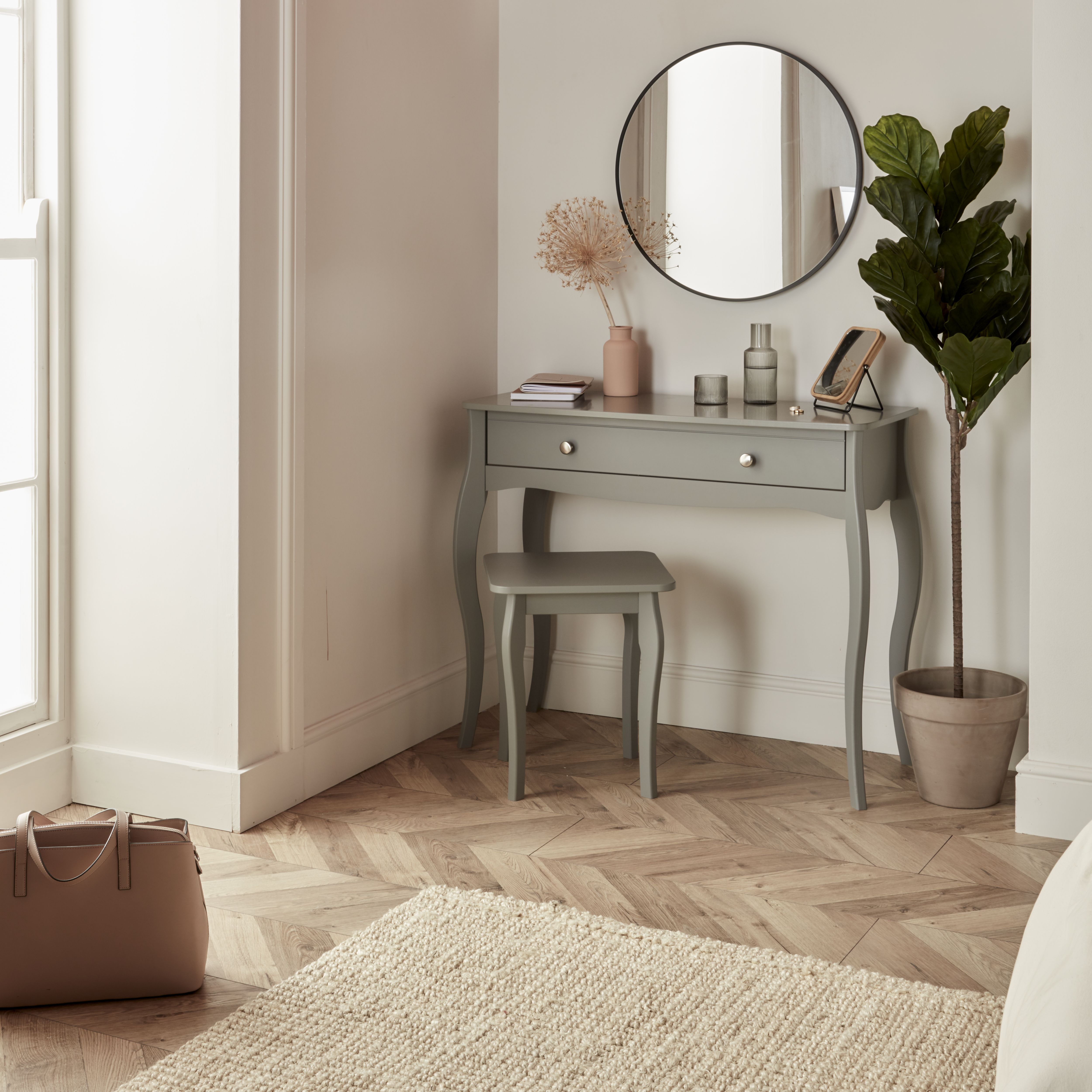 Lautner Matt grey Non extendable Dressing table (H)800mm (W)1000mm (D)400mm
