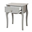Lautner Satin grey 1 Drawer Bedside table (H)550mm (W)450mm (D)353mm