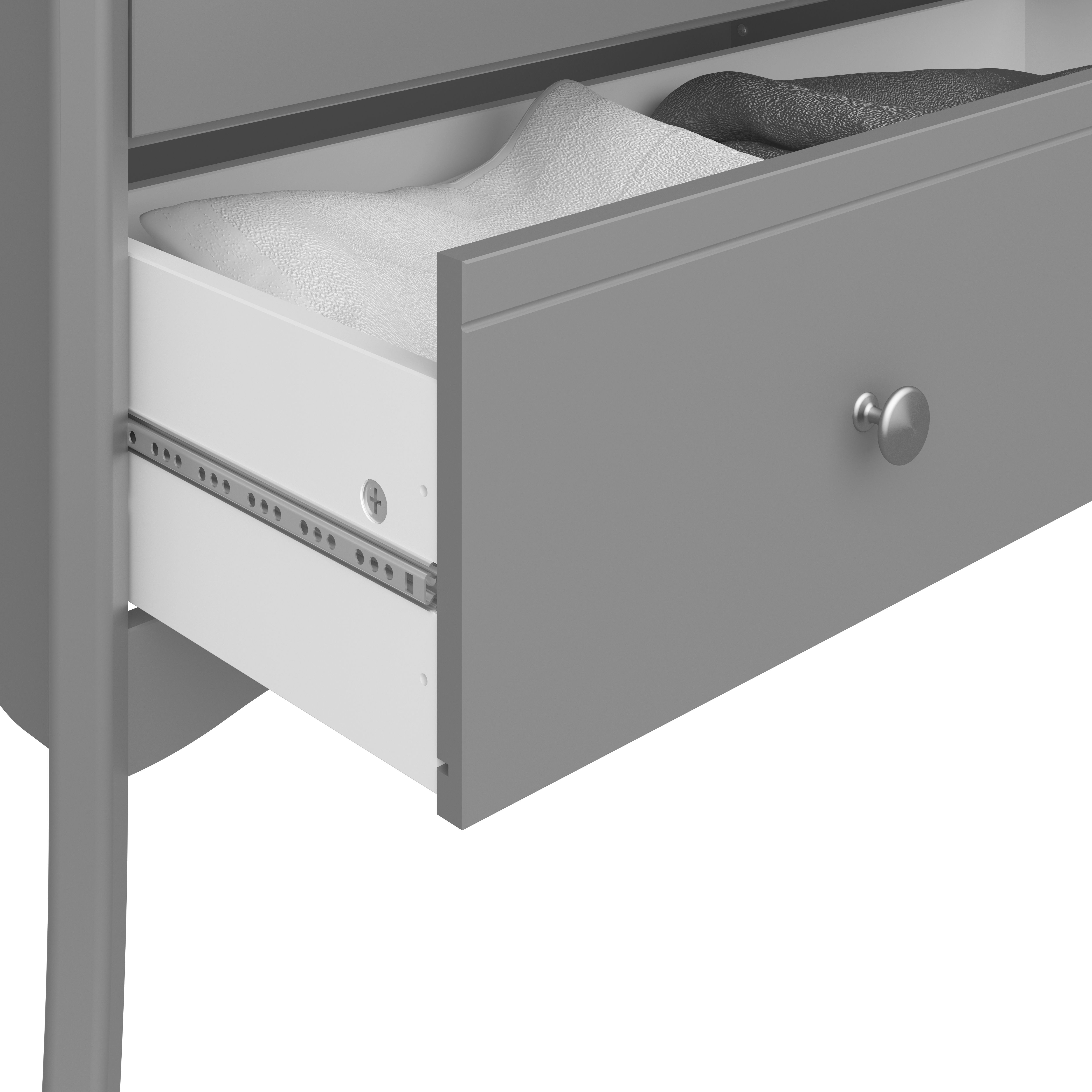 Lautner Satin grey 1 Drawer Bedside table (H)550mm (W)450mm (D)353mm