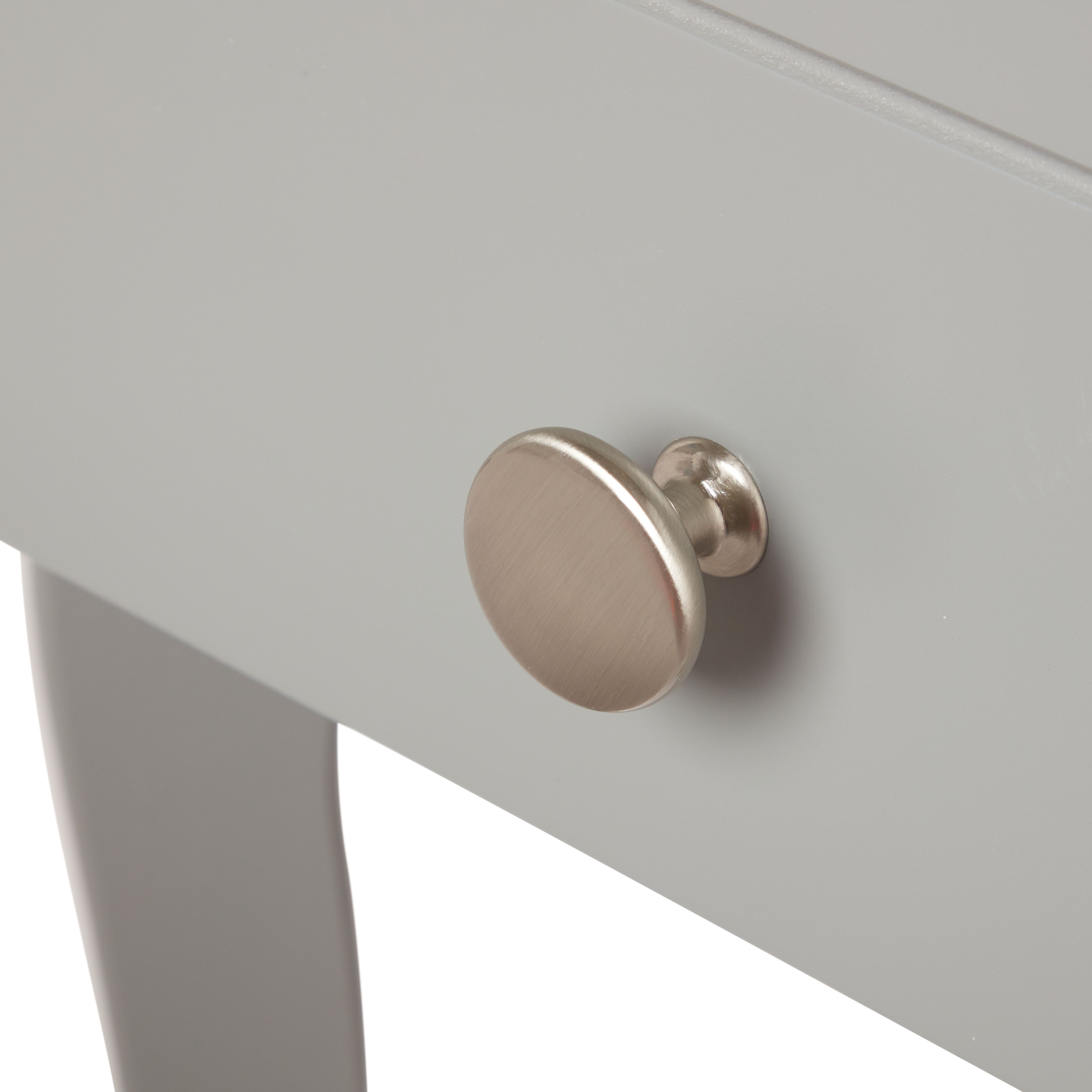 Lautner Satin grey 1 Drawer Bedside table (H)550mm (W)450mm (D)353mm