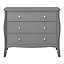 Lautner Satin grey MDF & pine 3 Drawer Wide Chest of drawers (H)800mm (W)965mm (D)450mm