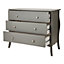 Lautner Satin grey MDF & pine 3 Drawer Wide Chest of drawers (H)800mm (W)965mm (D)450mm