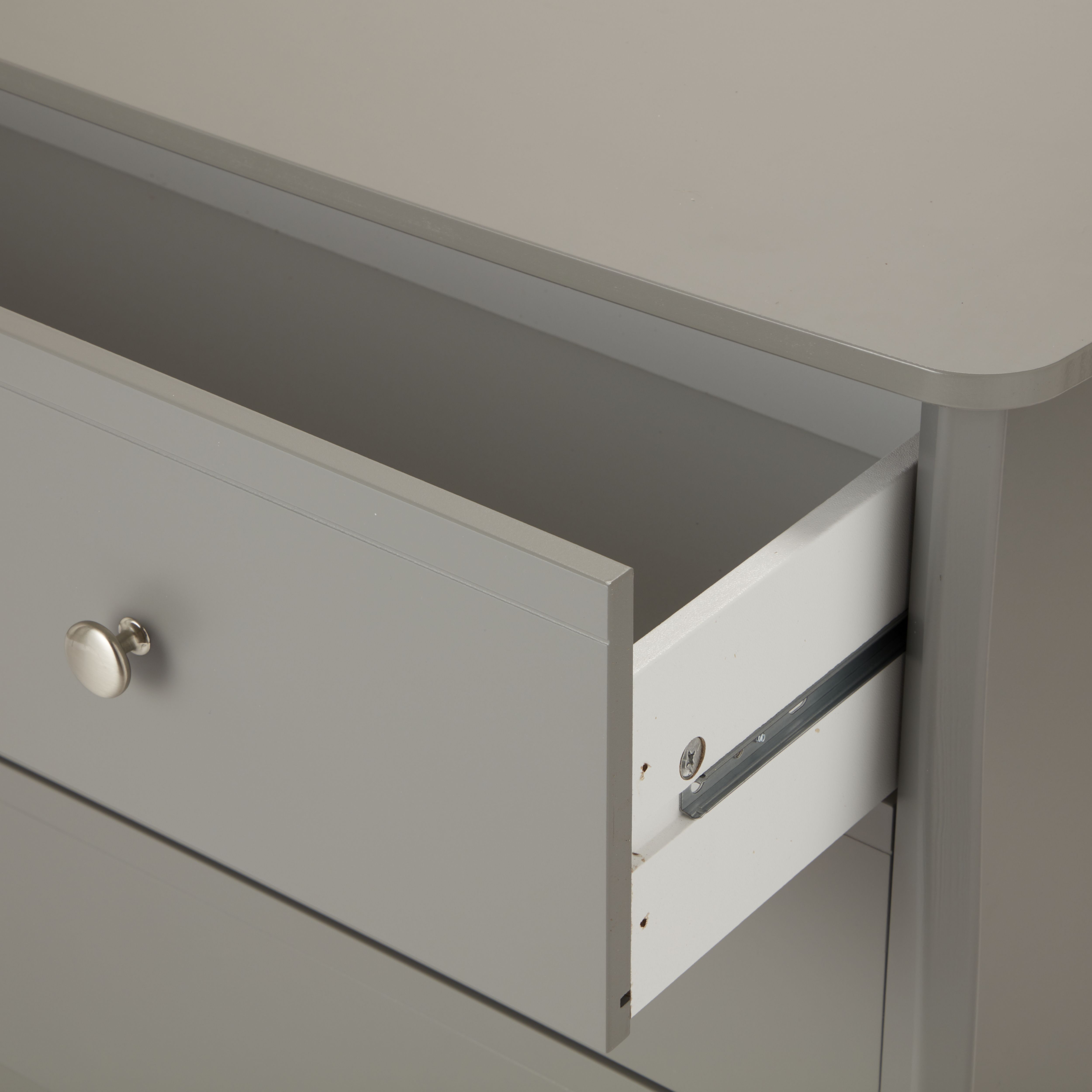 Lautner Satin grey MDF & pine 3 Drawer Wide Chest of drawers (H)800mm (W)965mm (D)450mm