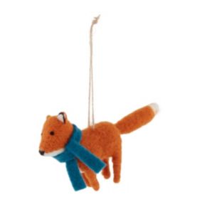 Layered greens Multicolour Fox Felt Hanging decoration