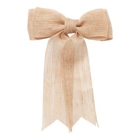 Layered greens Natural Hessian effect Jute Bow Hanging decoration
