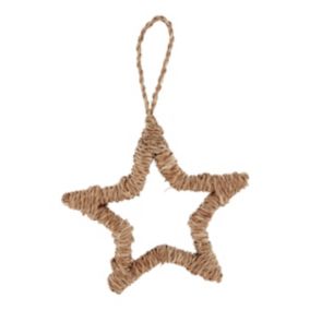 Layered greens Natural Star Straw Hanging decoration