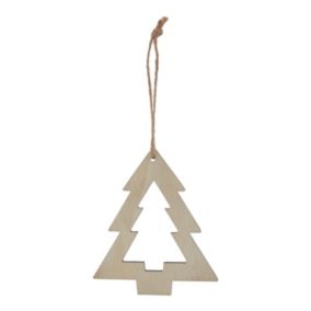 Layered greens Whisper White Wood Tree Hanging decoration