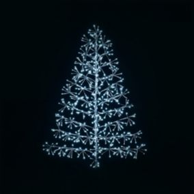 LED White Starburst tree Single Christmas light (H) 1200mm