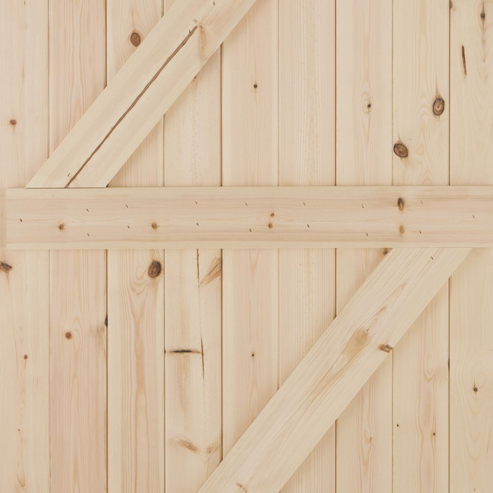 Ledged & braced Wooden External Side Back door, (H)1981mm (W)762mm