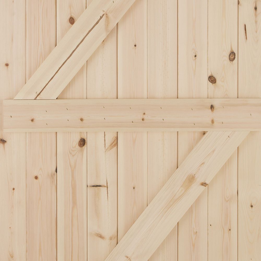 Ledged & braced Wooden External Side Back door, (H)1981mm (W)838mm