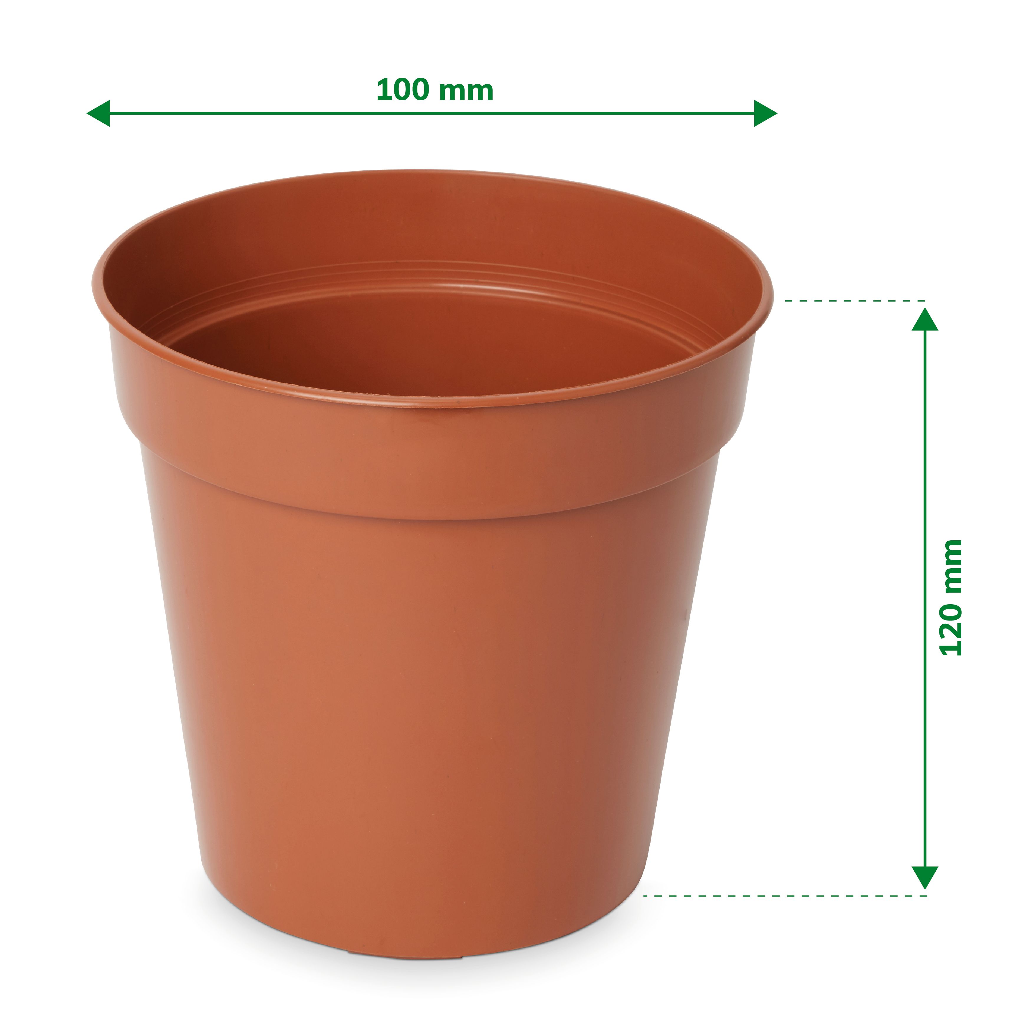 Lei Terracotta Plastic Circular Grow pot (Dia)10cm, Pack of 5
