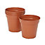 Lei Terracotta Plastic Circular Grow pot (Dia)13cm, Pack of 5