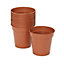 Lei Terracotta Plastic Circular Grow pot (Dia)7.6cm, Pack of 10
