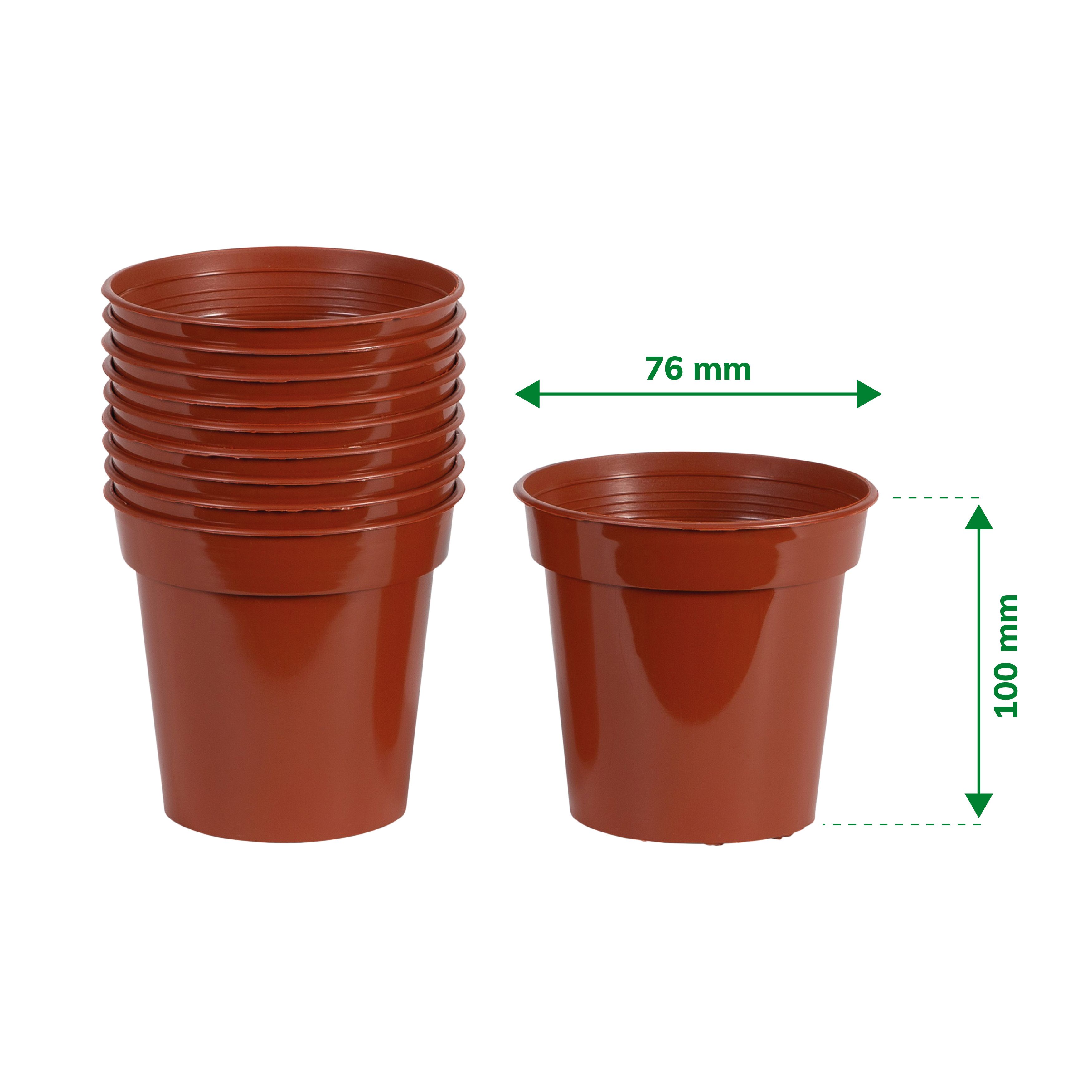 Lei Terracotta Plastic Circular Grow pot (Dia)7.6cm, Pack of 10