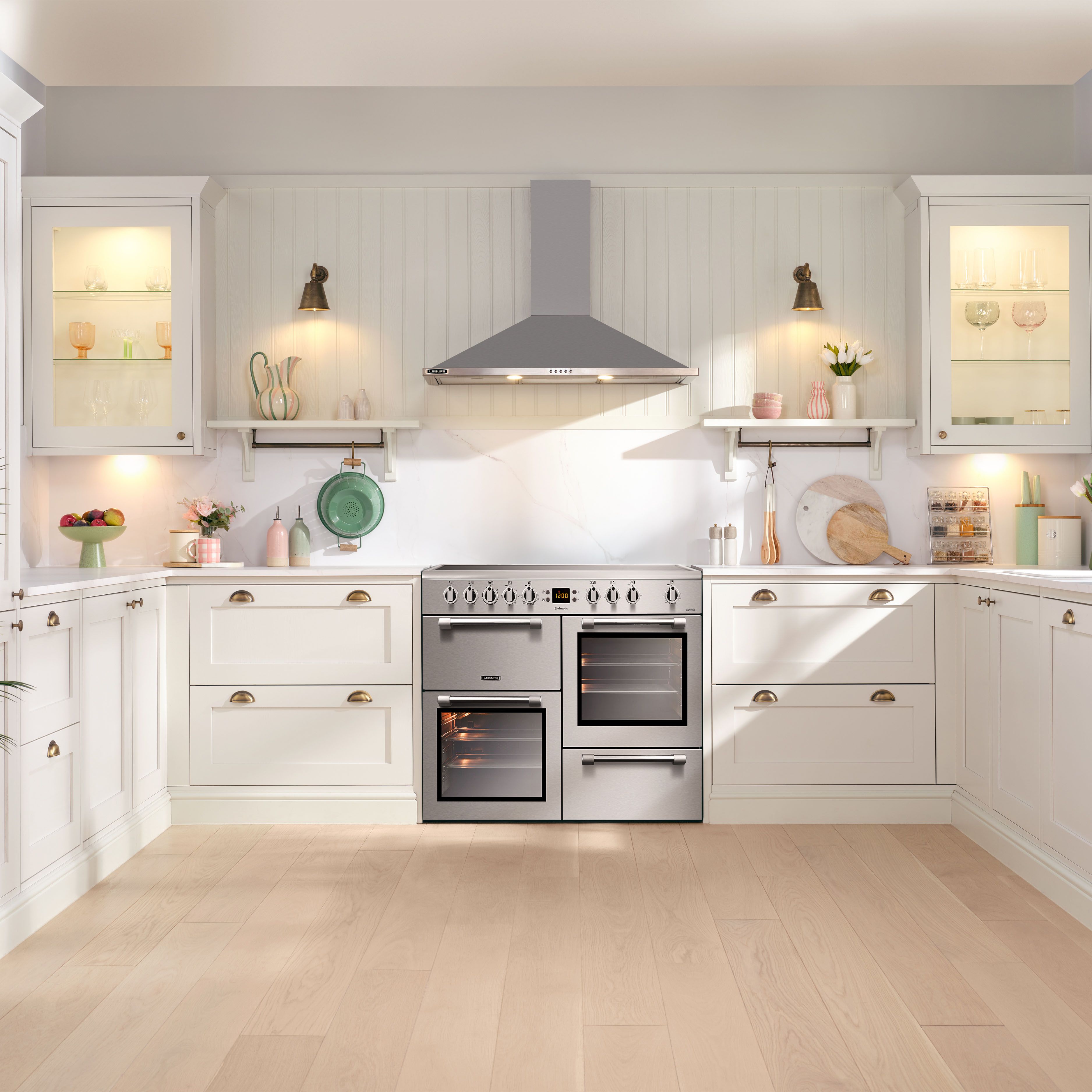 Leisure CK100C210K Freestanding Electric Range cooker with Electric Hob - Stainless steel effect
