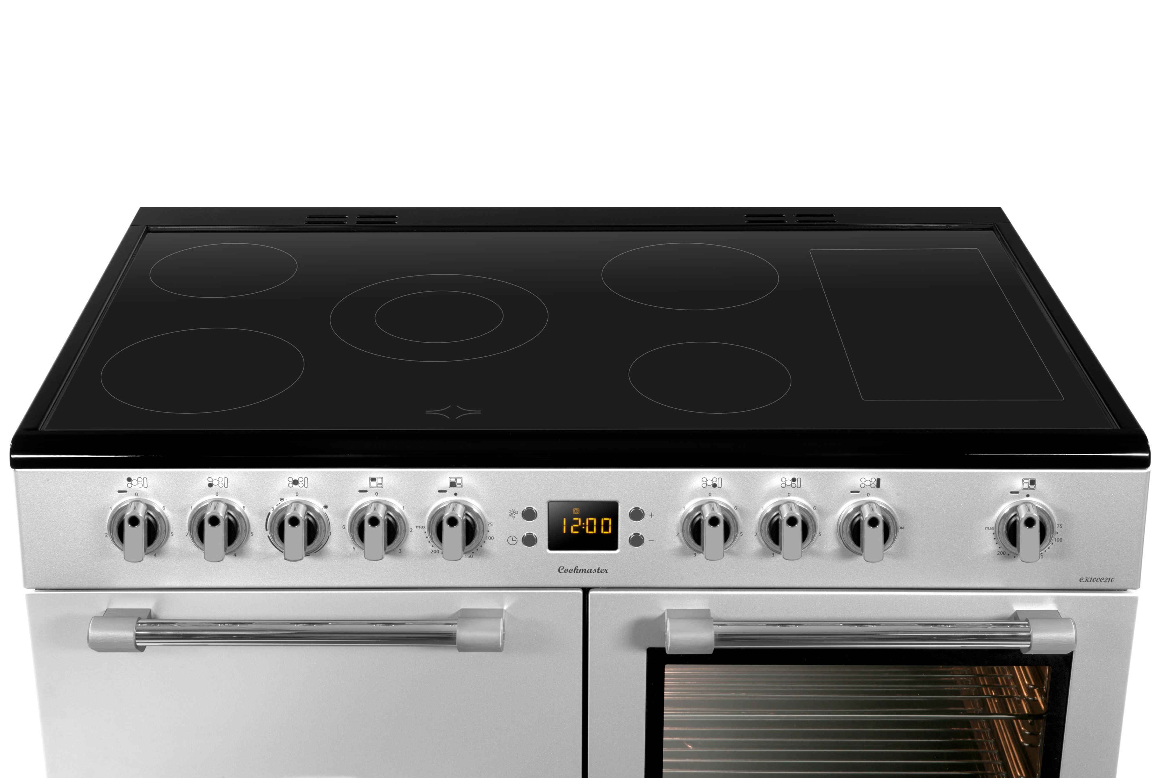 Leisure CK100C210K Freestanding Electric Range cooker with Electric Hob - Stainless steel effect