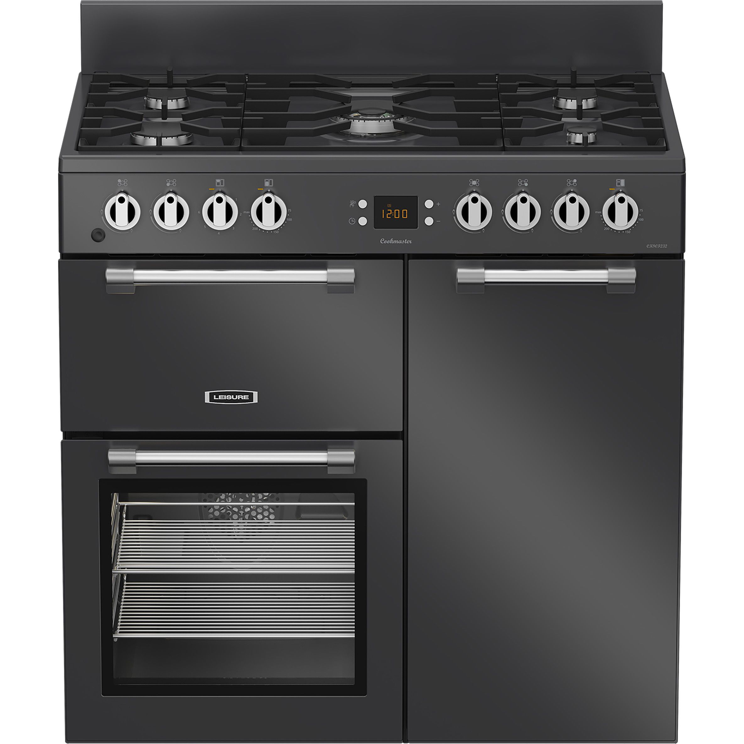 Leisure CK90F232T Freestanding Electric & gas Range cooker - Matt anthracite chrome effect