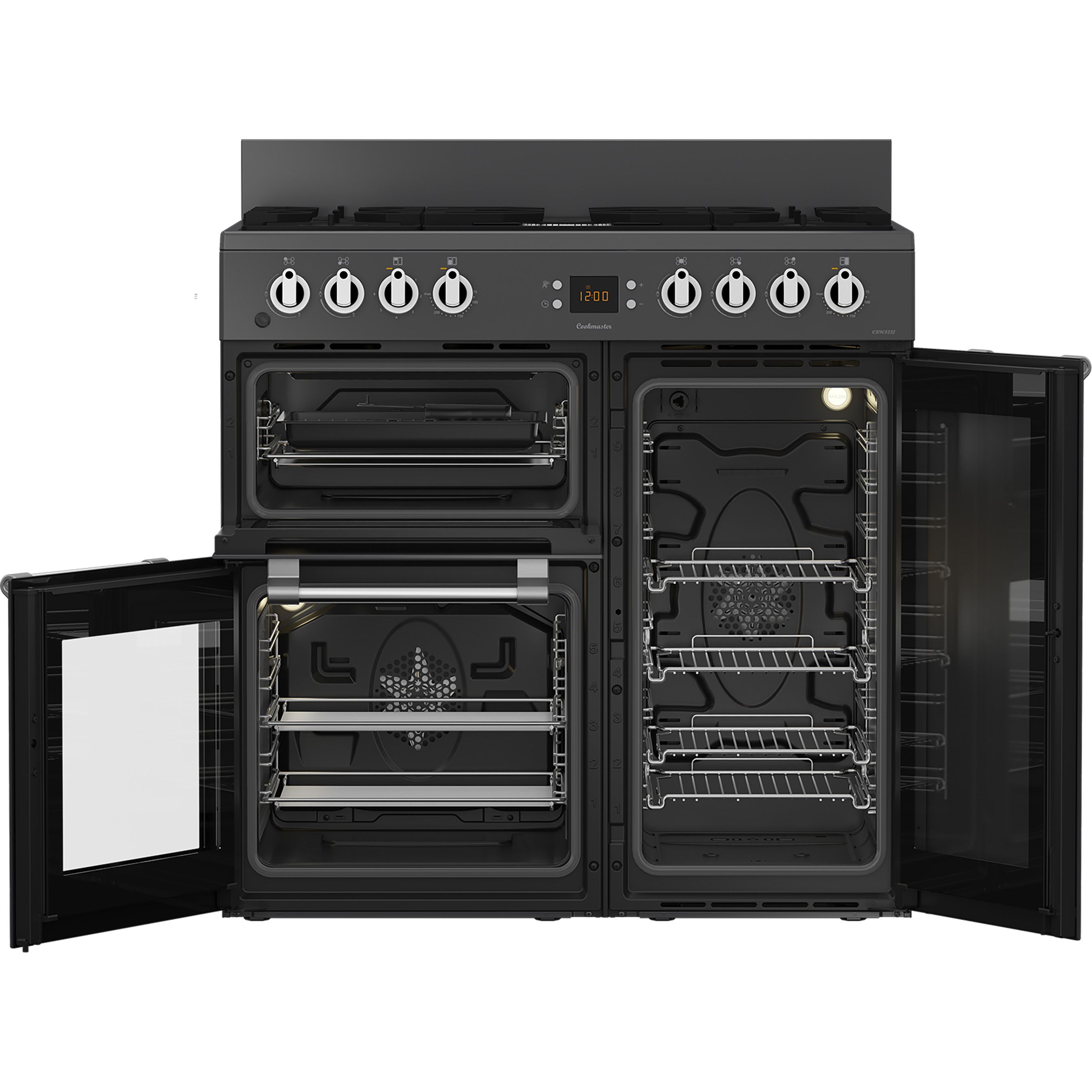 Leisure CK90F232T Freestanding Electric & gas Range cooker - Matt anthracite chrome effect