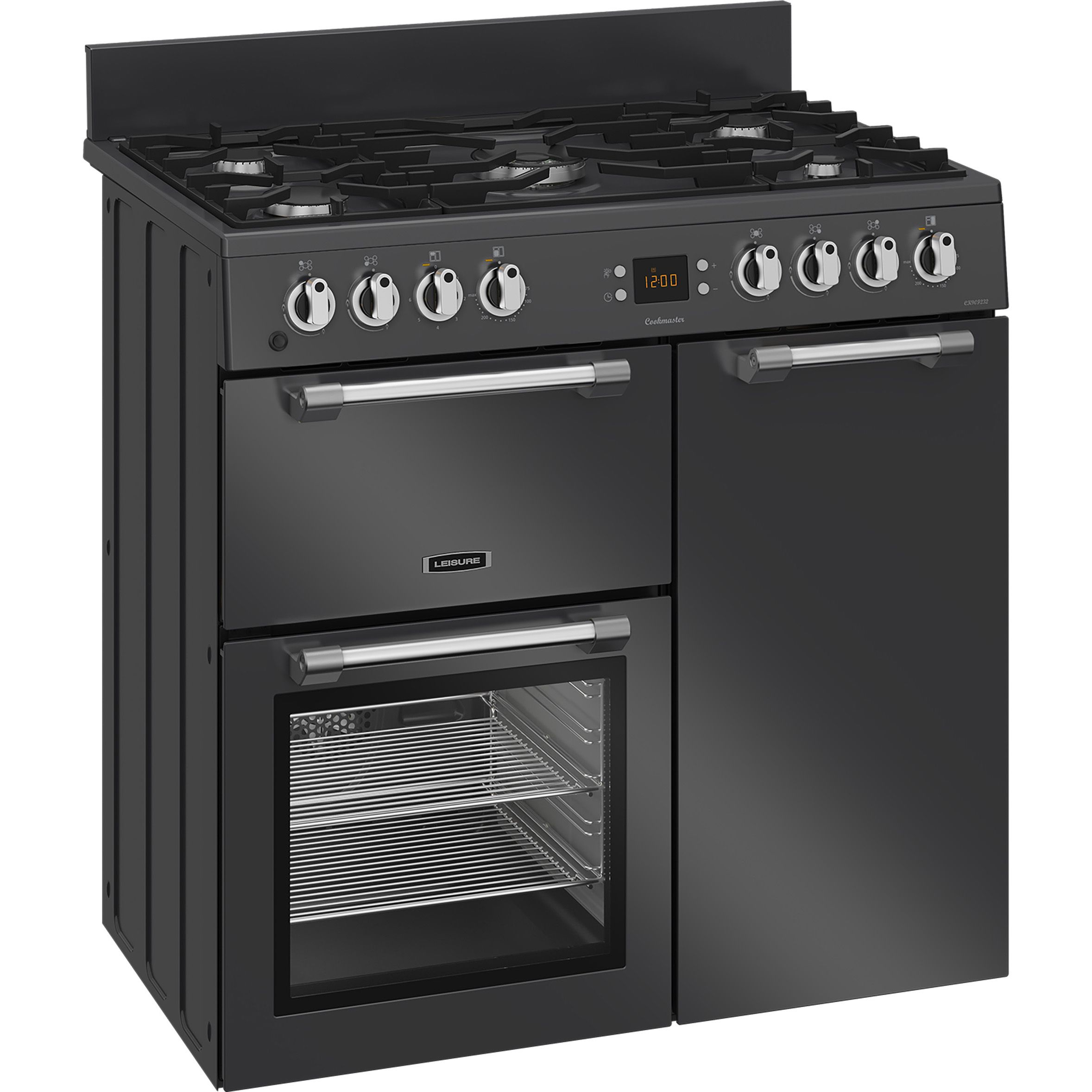 Leisure CK90F232T Freestanding Electric & gas Range cooker - Matt anthracite chrome effect