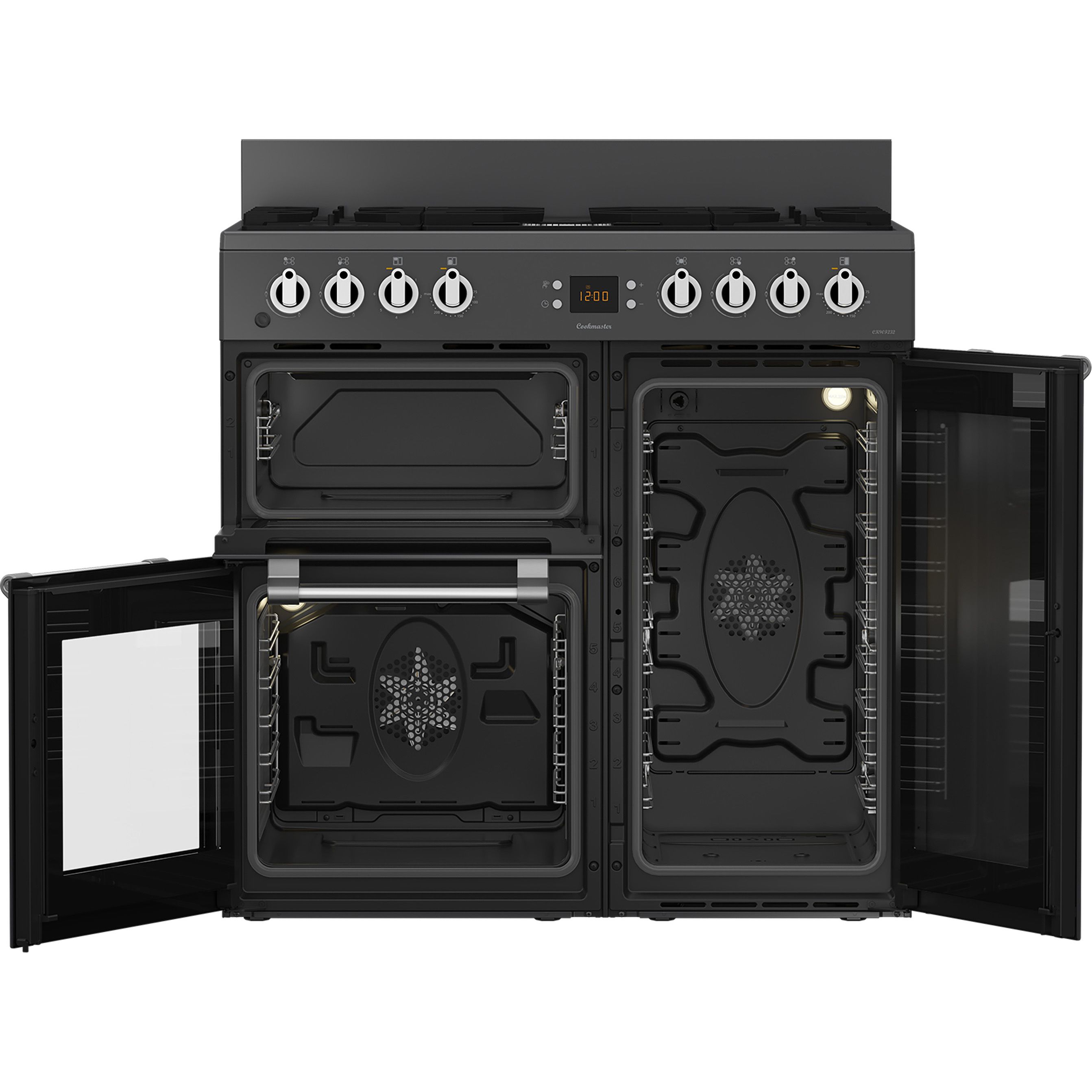Leisure CK90F232T Freestanding Electric & gas Range cooker - Matt anthracite chrome effect