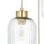 Lena Ribbed Brushed Glass & steel Gold effect 3 Lamp Ceiling light