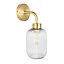 Lena Ribbed Satin Gold effect Wired Wall light 97843