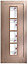 Lenzie 1 panel Obscure Glazed Oak veneer External Front door, (H)1981mm (W)838mm