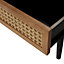 Leona Matt black rattan effect Coffee table (H)400mm (W)1150mm (D)600mm