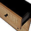 Leona Textured Matt black rattan effect 3 Drawer Rattan Chest of drawers (H)780mm (W)800mm (D)400mm