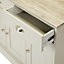Letvica Matt Grey Light oak effect Chipboard 3 door 2 drawer Standard Shaker Sideboard (H)771mm (W)1067mm (D)408mm