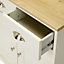 Letvica Matt White Light oak effect Chipboard 2 door 2 drawer Small Shaker Sideboard (H)771mm (W)737mm (D)408mm