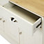 Letvica Matt White Light oak effect Chipboard 3 door 2 drawer Standard Shaker Sideboard (H)771mm (W)1067mm (D)408mm