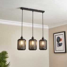 Leven black 3 Lamp Pendant ceiling light