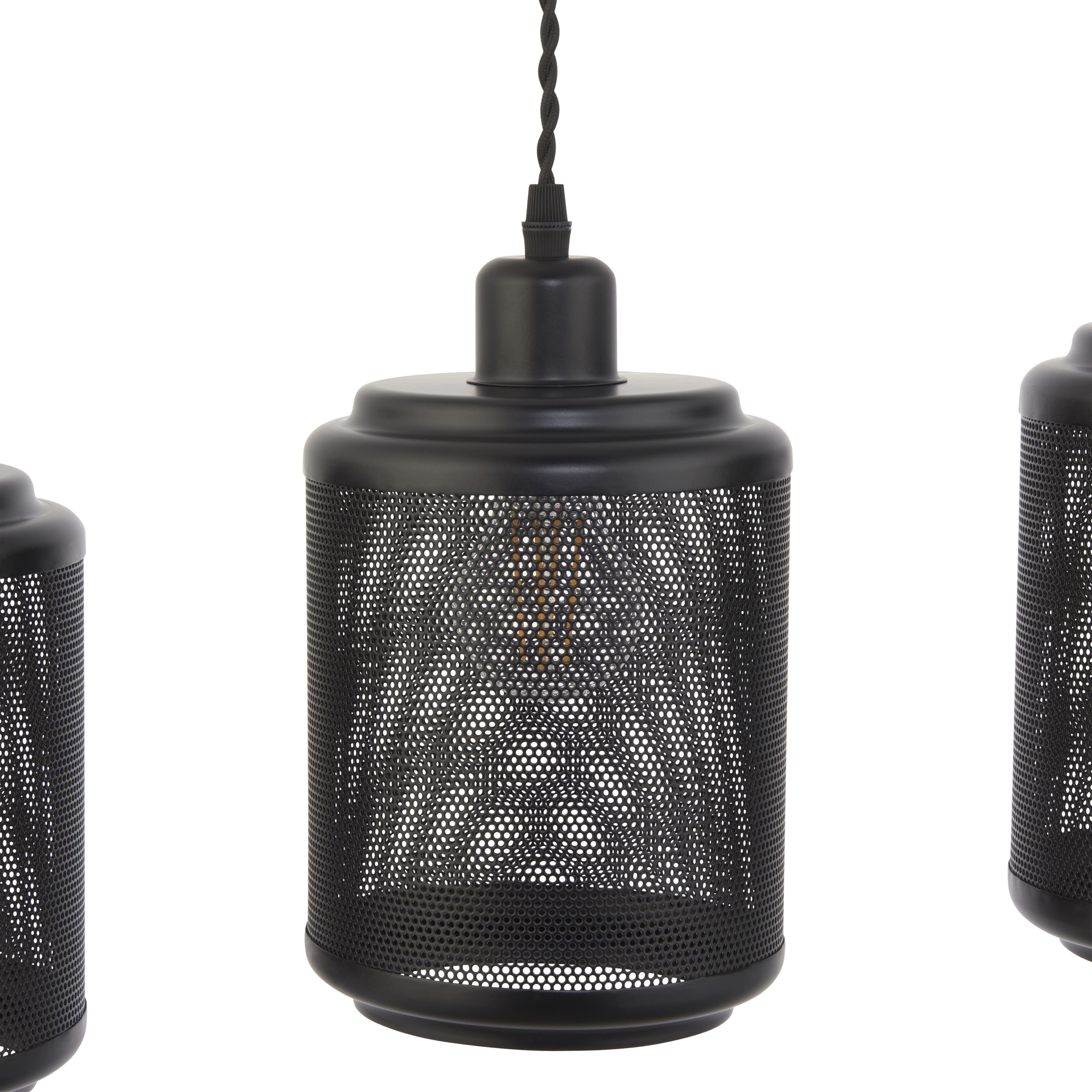 Leven black 3 Lamp Pendant ceiling light