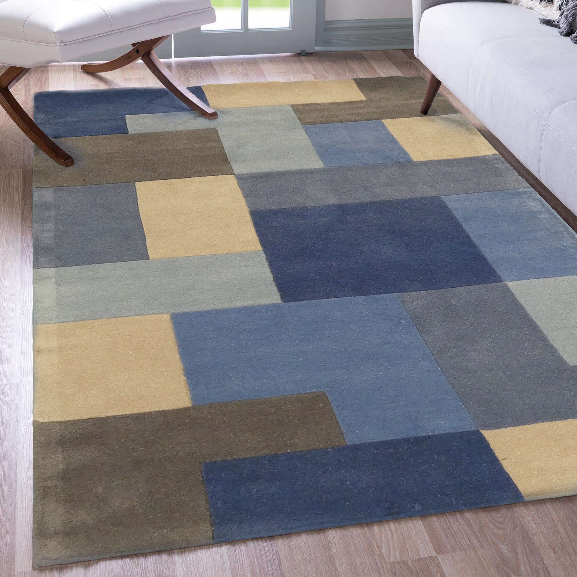 Lexus Blue Block Rug 170cmx120cm