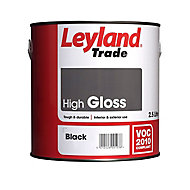 Leyland Trade Black Gloss Metal & wood paint, 2.5L