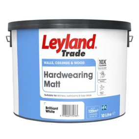 Leyland Trade Brilliant white Matt Emulsion paint, 10L