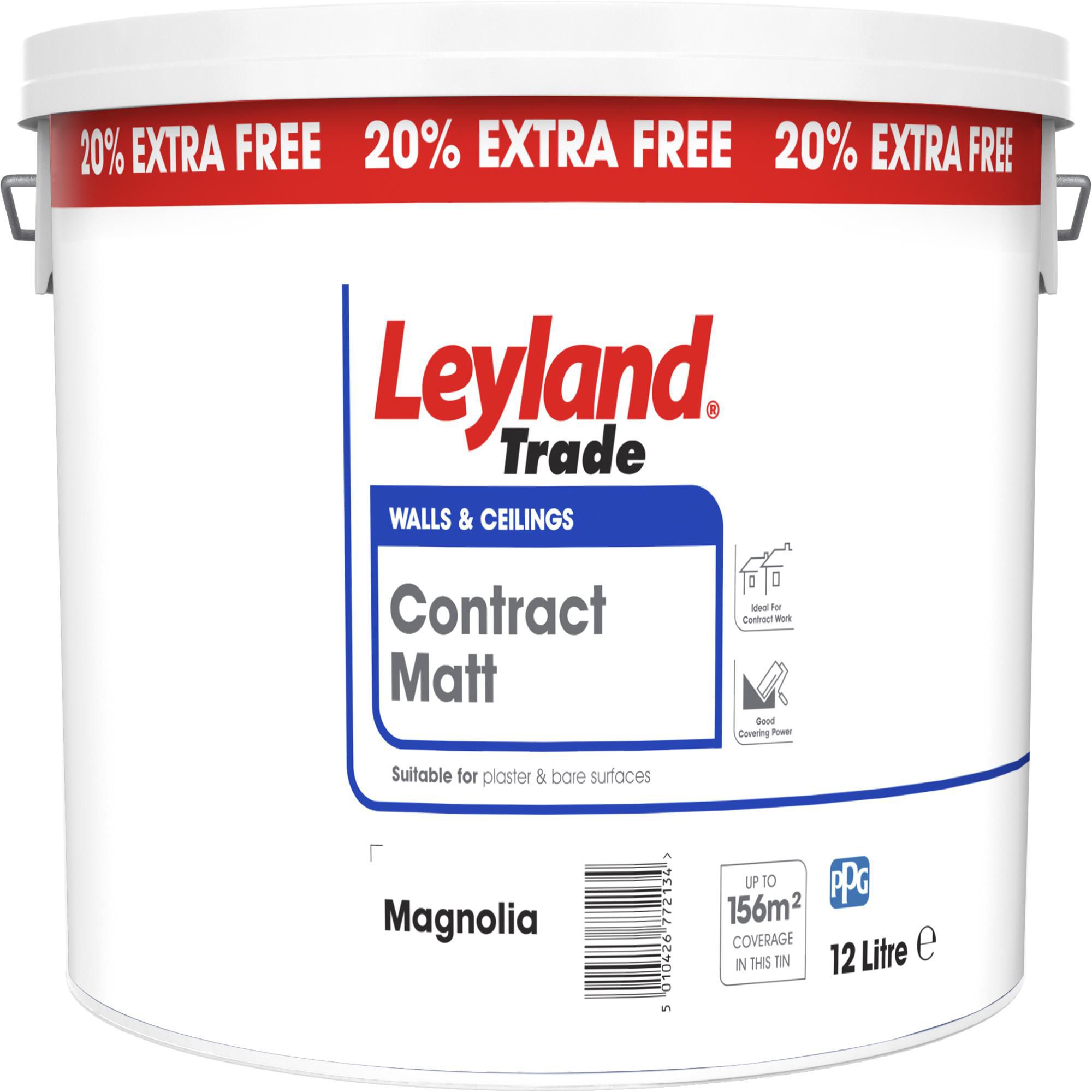 Leyland Trade Magnolia Matt Emulsion paint, 12L Tradepoint