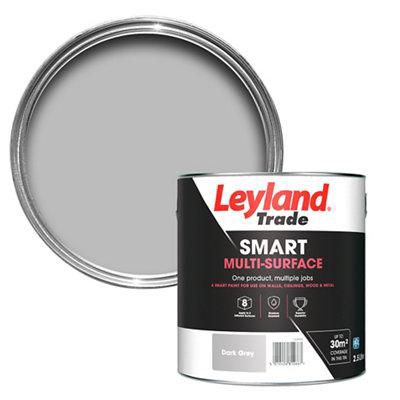 Leyland Trade Smart Dark grey Mid sheen Multi-surface paint, 2.5L