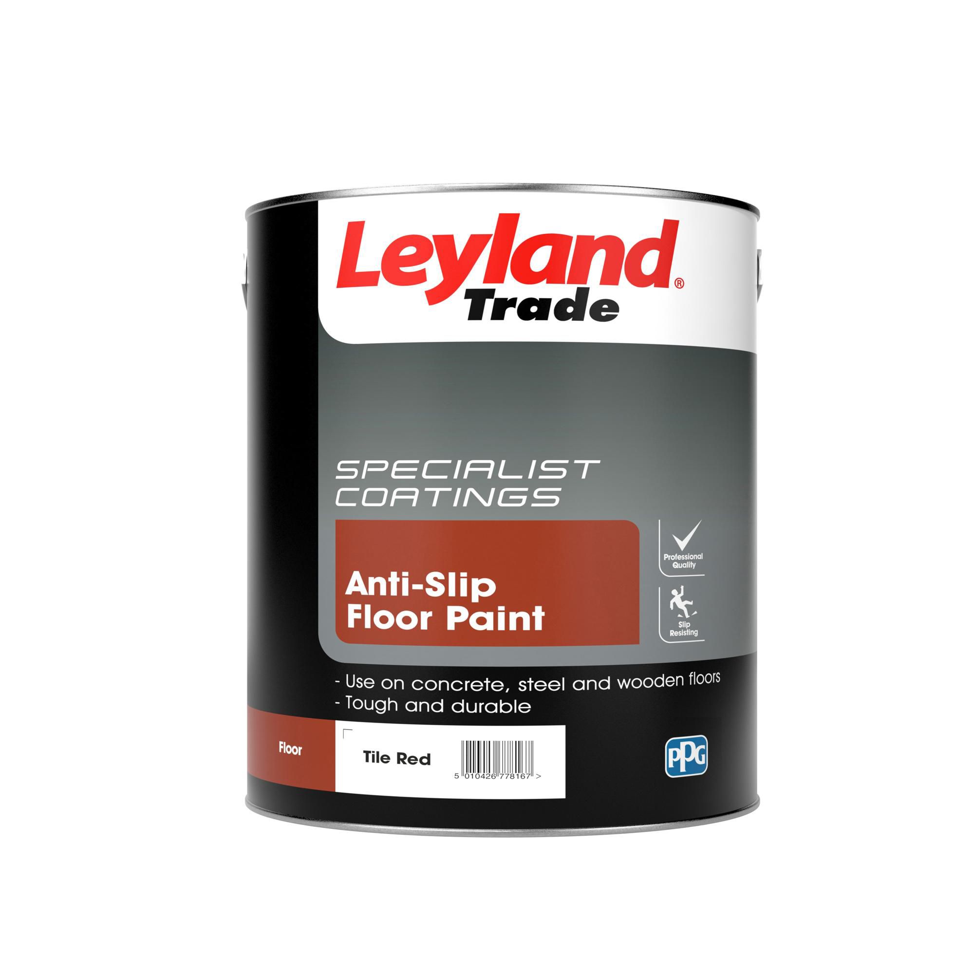 Leyland Trade Tile red Semi-gloss Floor paint, 5L