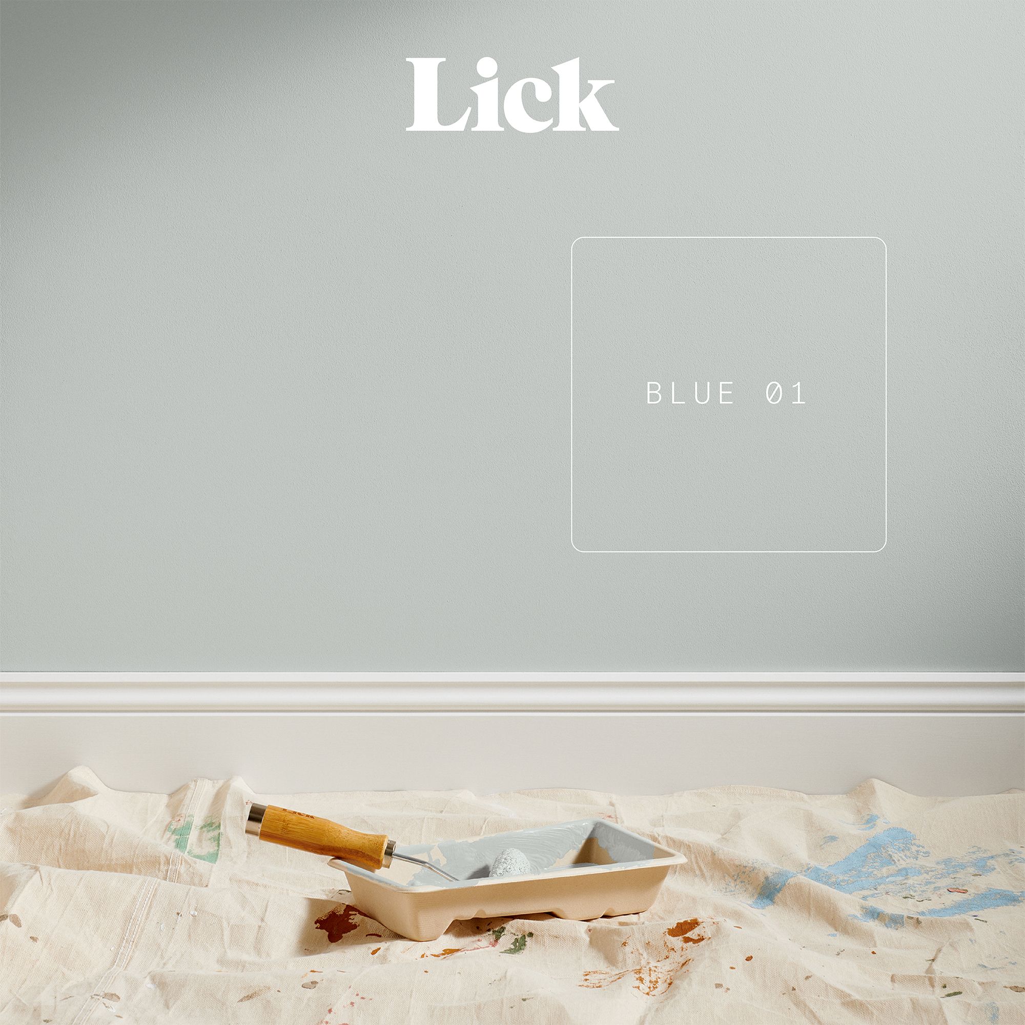 Lick Blue 01 Eggshell Emulsion paint, 2.5L