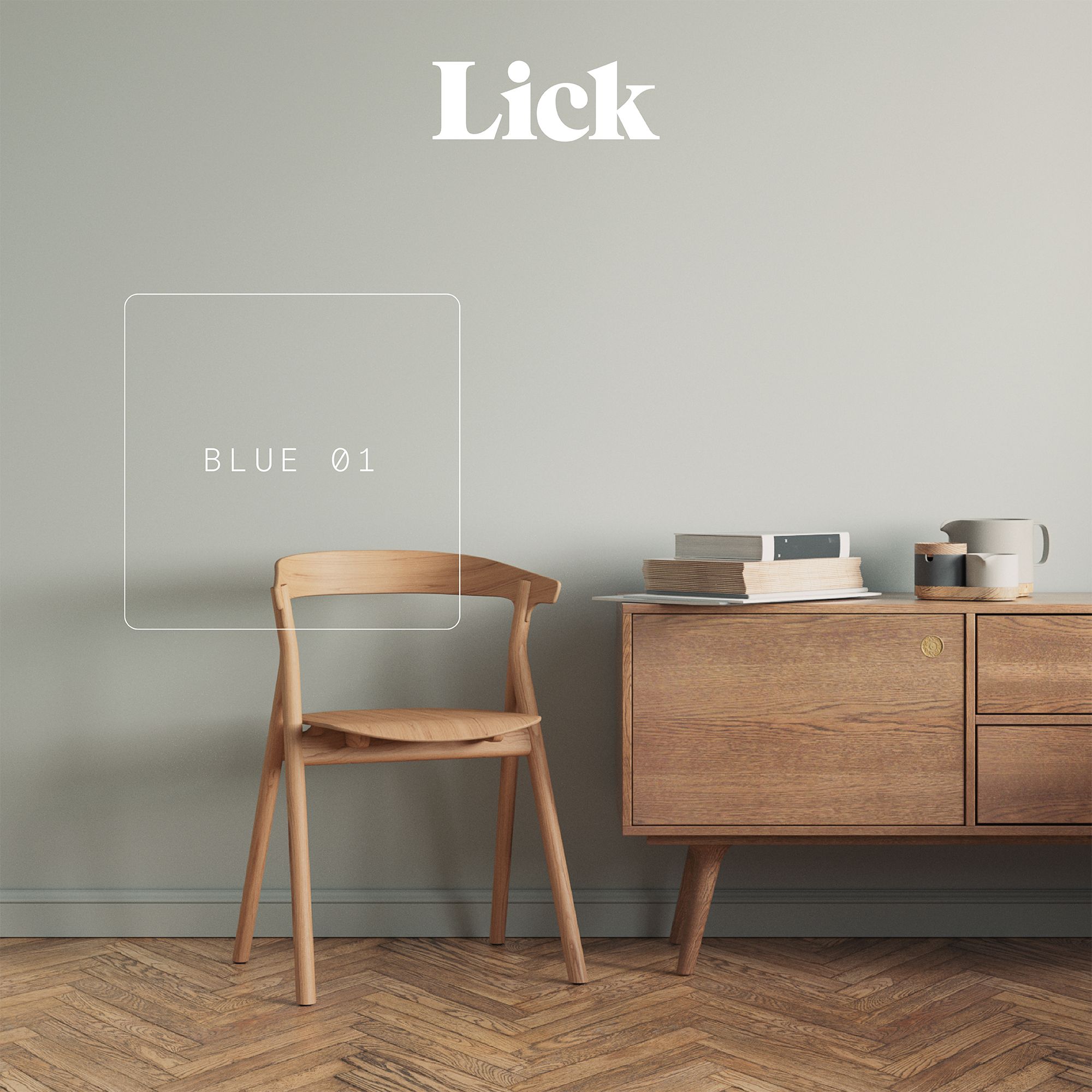 Lick Blue 01 Eggshell Emulsion paint, 2.5L