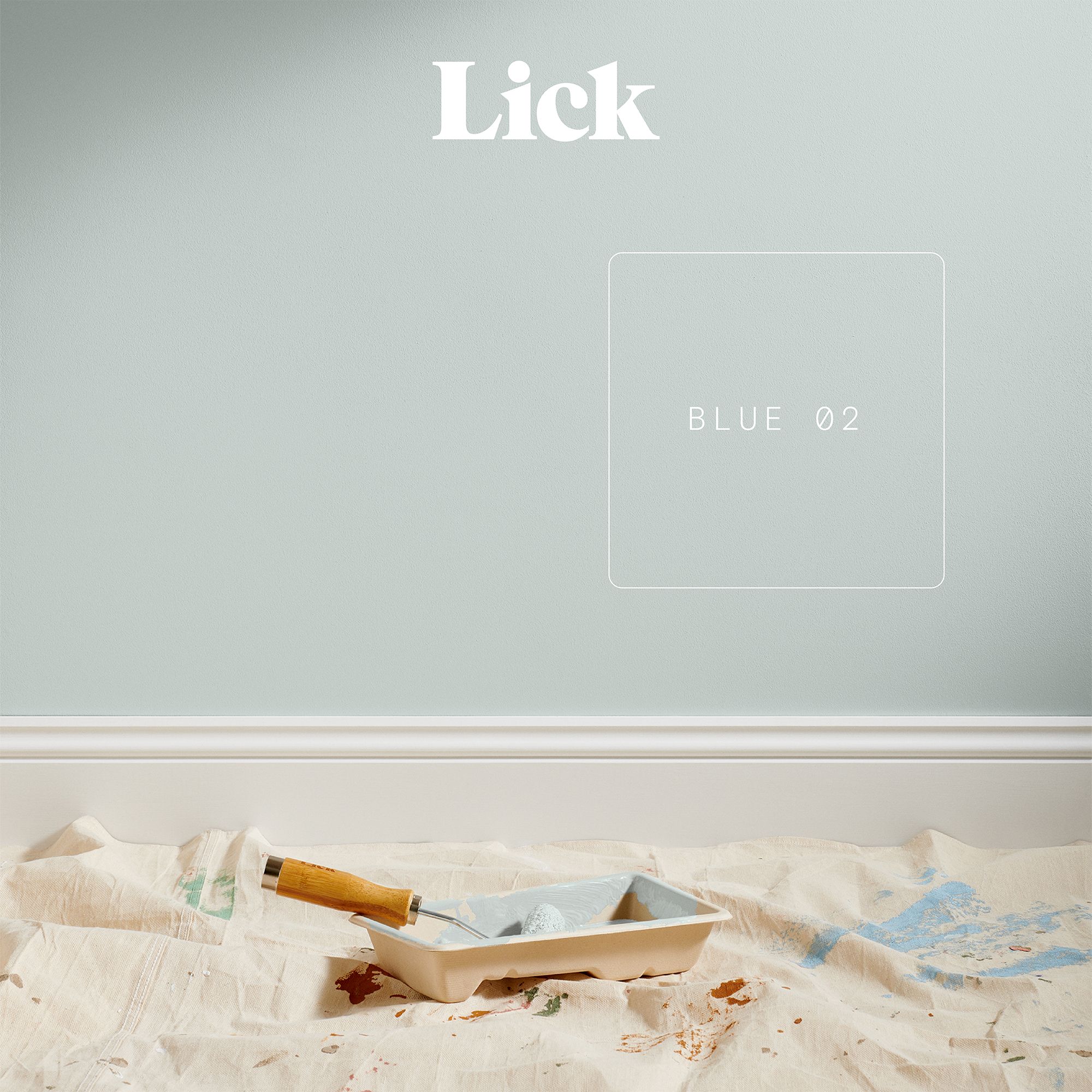 Lick Blue 02 Eggshell Emulsion paint, 2.5L