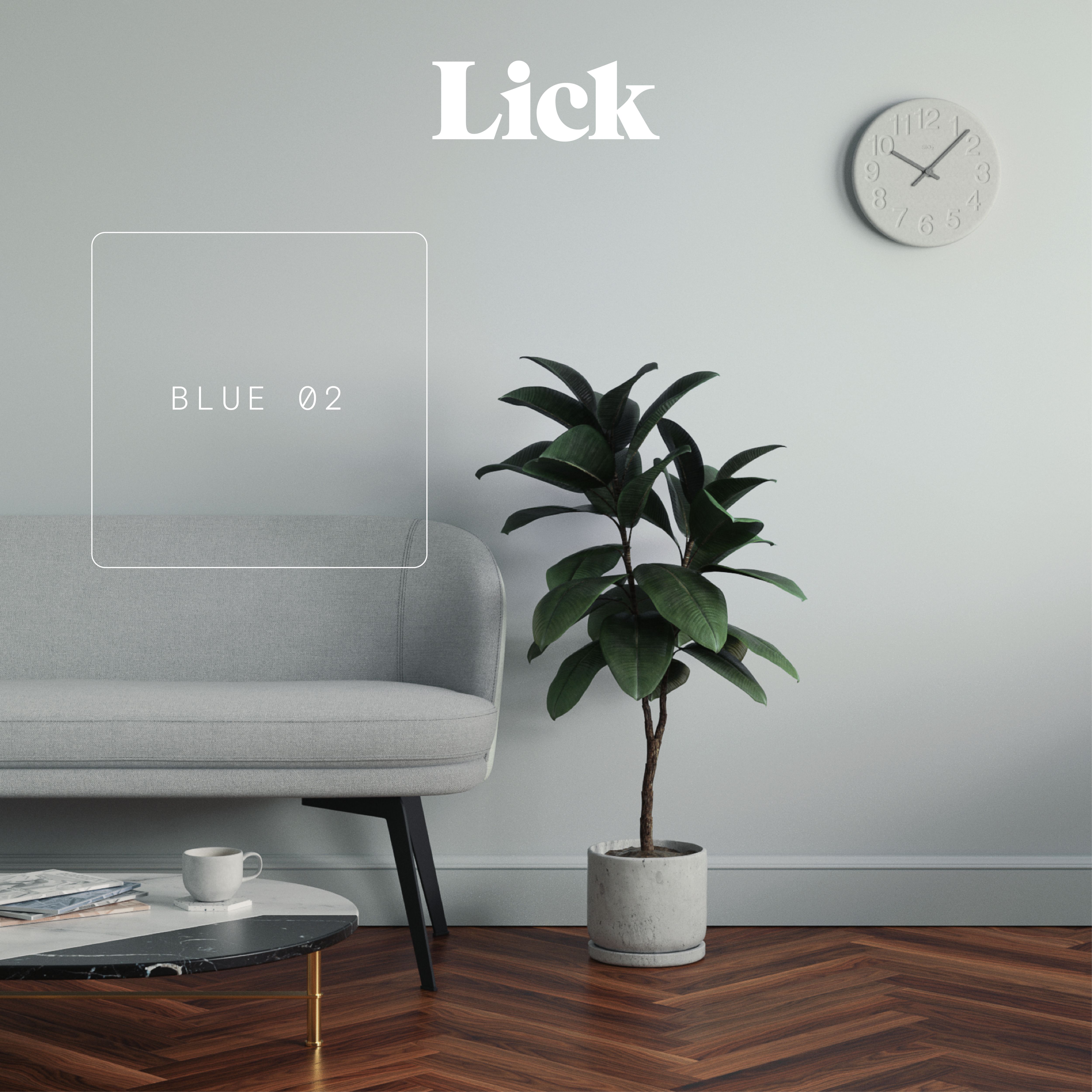 Lick Blue 02 Matt Emulsion paint, 2.5L