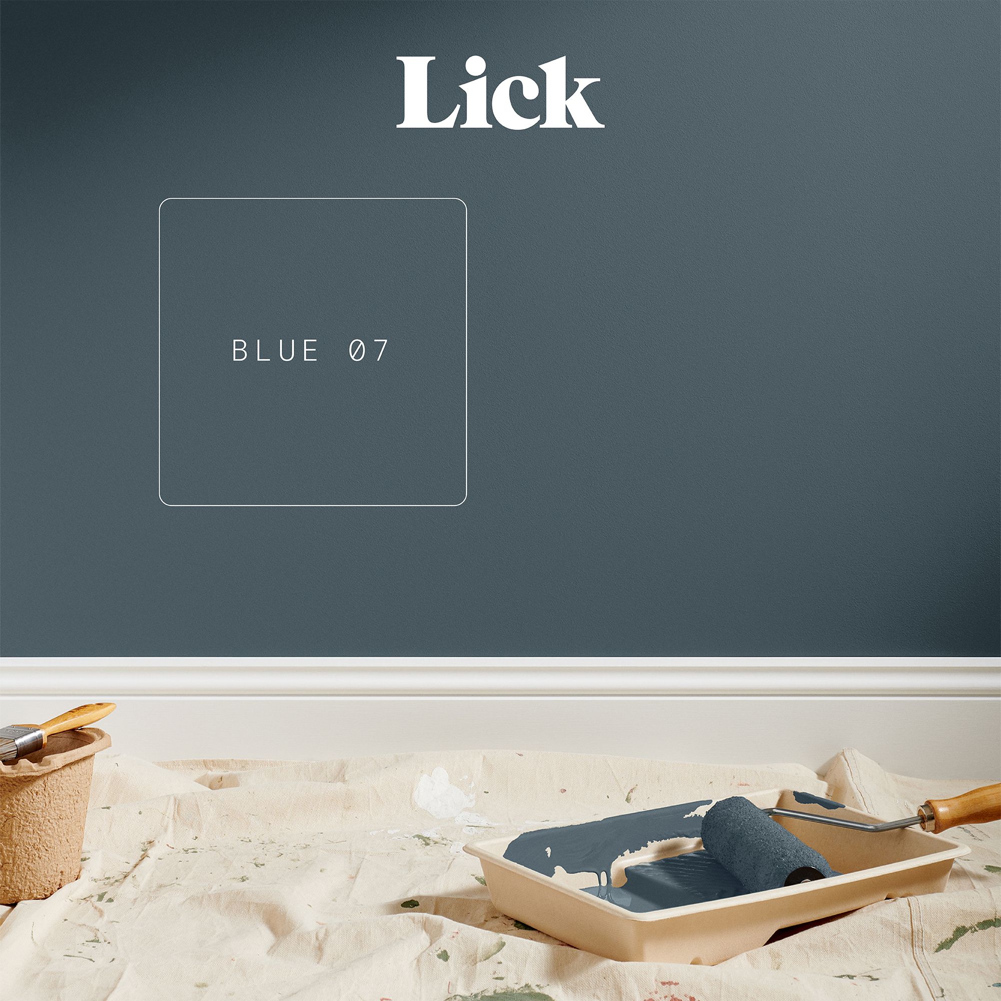 Lick Blue 07 Eggshell Emulsion paint, 2.5L
