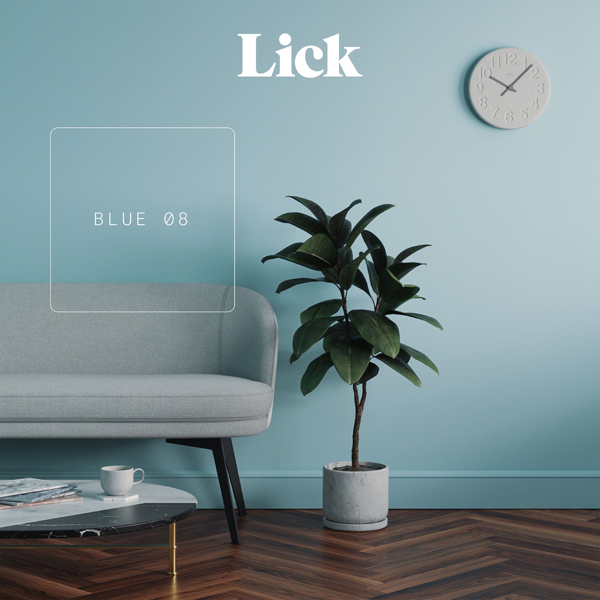 Lick Blue 08 Matt Emulsion paint, 2.5L
